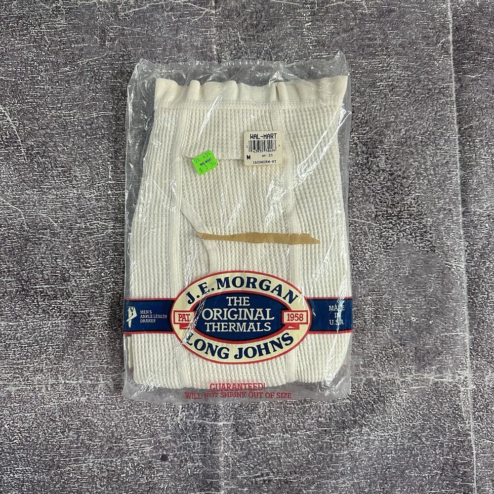 NWT Men's Vintage 80's JE Morgan White Waffle Thermal Long Johns Underwear Sz M